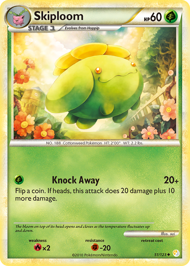 Skiploom (51/123) [HeartGold & SoulSilver: Base Set] | Card Merchant Takapuna