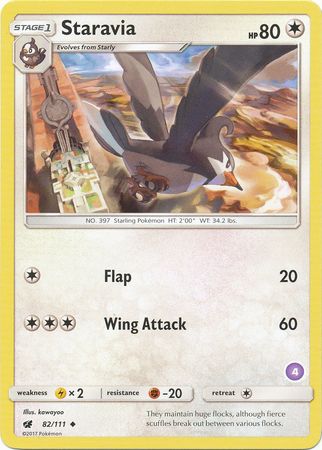 Staravia (82/111) (Deck Exclusive #4) [Sun & Moon: Trainer Kit - Alolan Sandslash] | Card Merchant Takapuna