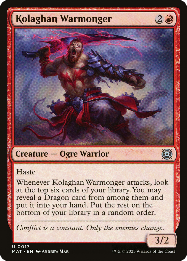 Kolaghan Warmonger [March of the Machine: The Aftermath] | Card Merchant Takapuna