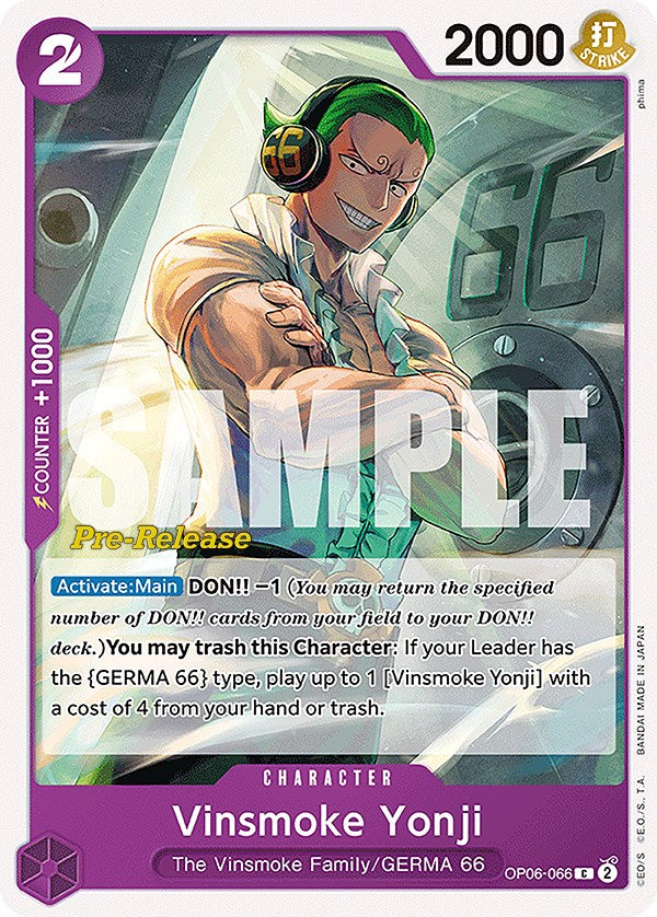 Vinsmoke Yonji [Wings of the Captain Pre-Release Cards] | Card Merchant Takapuna