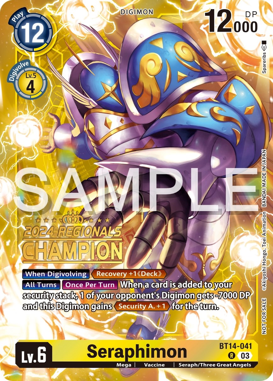 Seraphimon [BT14-041] (2024 Regionals Champion) [Blast Ace Promos] | Card Merchant Takapuna