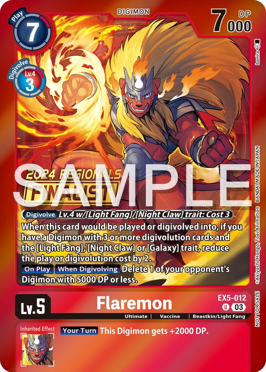 Flaremon [EX5-012] (2024 Regionals Finalist) [Animal Colosseum Promos] | Card Merchant Takapuna