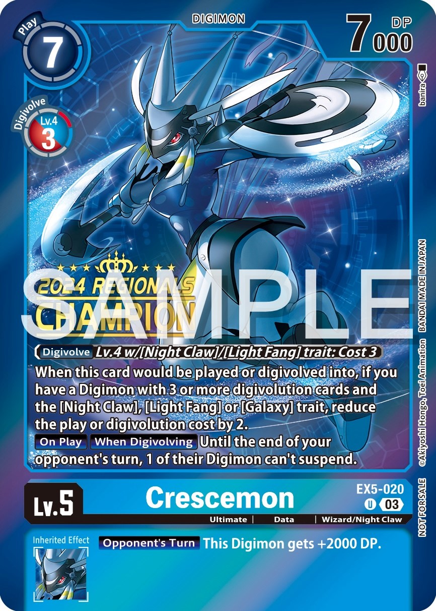 Crescemon [EX5-020] (2024 Regionals Champion) [Animal Colosseum Promos] | Card Merchant Takapuna