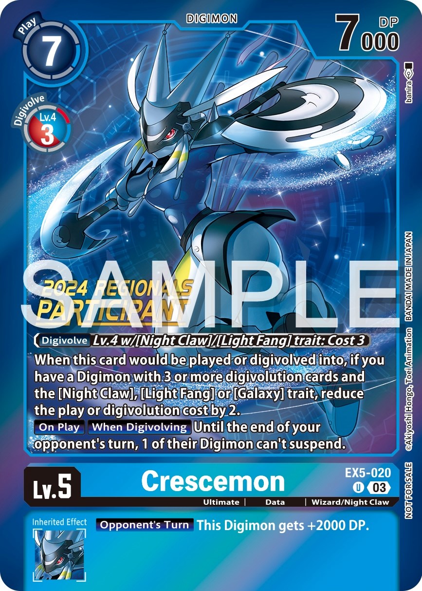 Crescemon [EX5-020] (2024 Regionals Participant) [Animal Colosseum Promos] | Card Merchant Takapuna