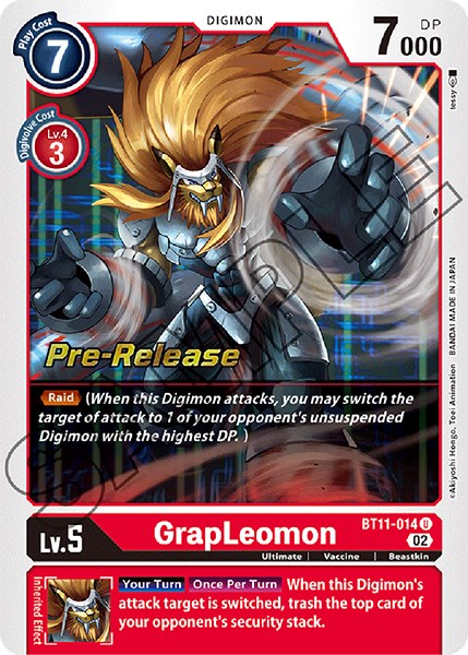 GrapLeomon [BT11-014] [Dimensional Phase Pre-Release Promos] | Card Merchant Takapuna