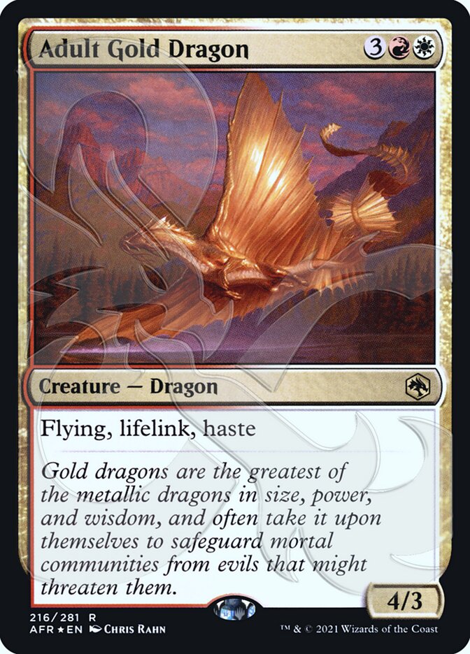 Adult Gold Dragon (Ampersand Promo) [Dungeons & Dragons: Adventures in the Forgotten Realms Promos] | Card Merchant Takapuna