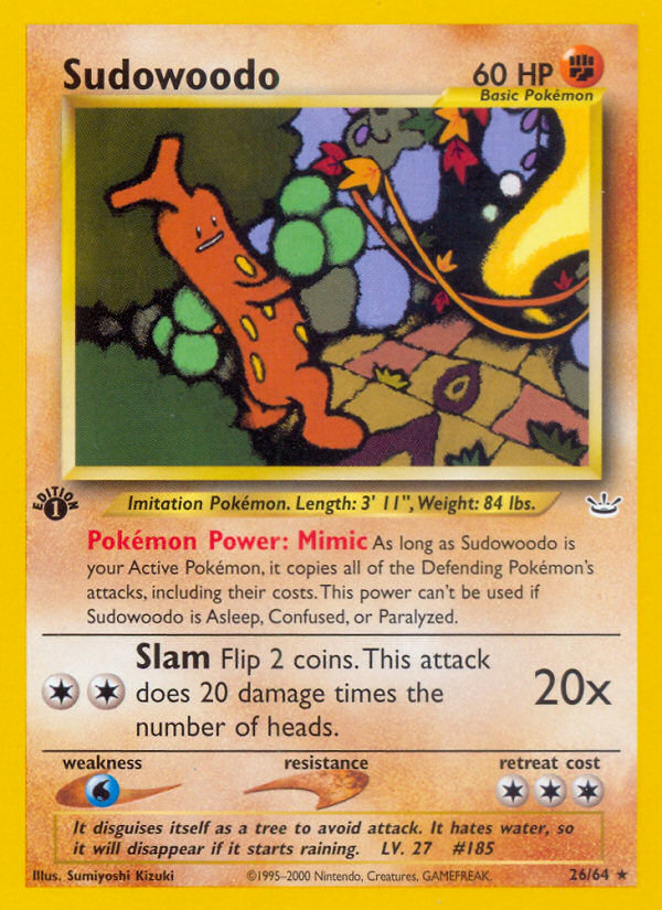 Sudowoodo (26/64) [Neo Revelation 1st Edition] | Card Merchant Takapuna