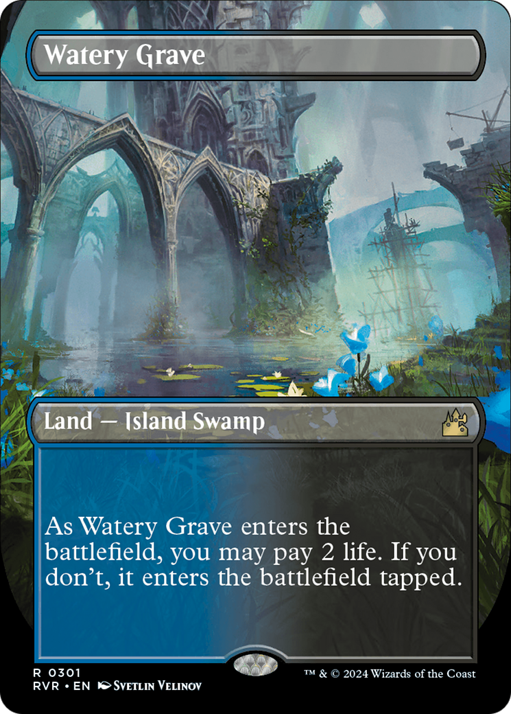 Watery Grave (Borderless) [Ravnica Remastered] | Card Merchant Takapuna