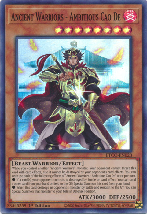 Ancient Warriors - Ambitious Cao De [ETCO-EN020] Super Rare | Card Merchant Takapuna