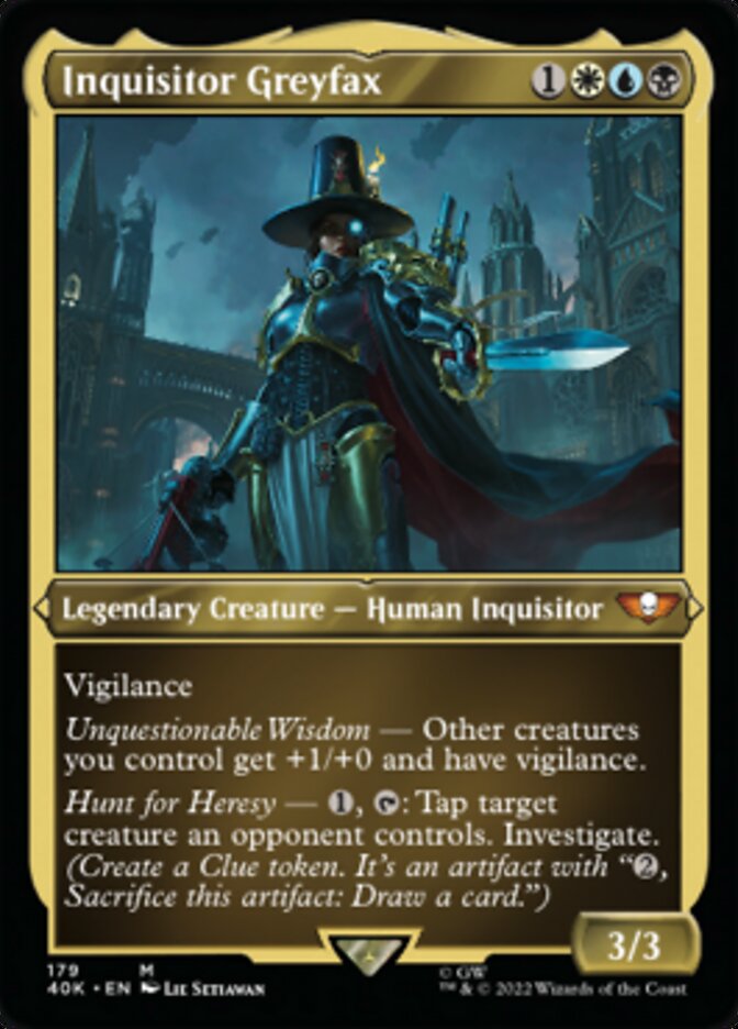 Inquisitor Greyfax (Display Commander) (Surge Foil) [Warhammer 40,000] | Card Merchant Takapuna