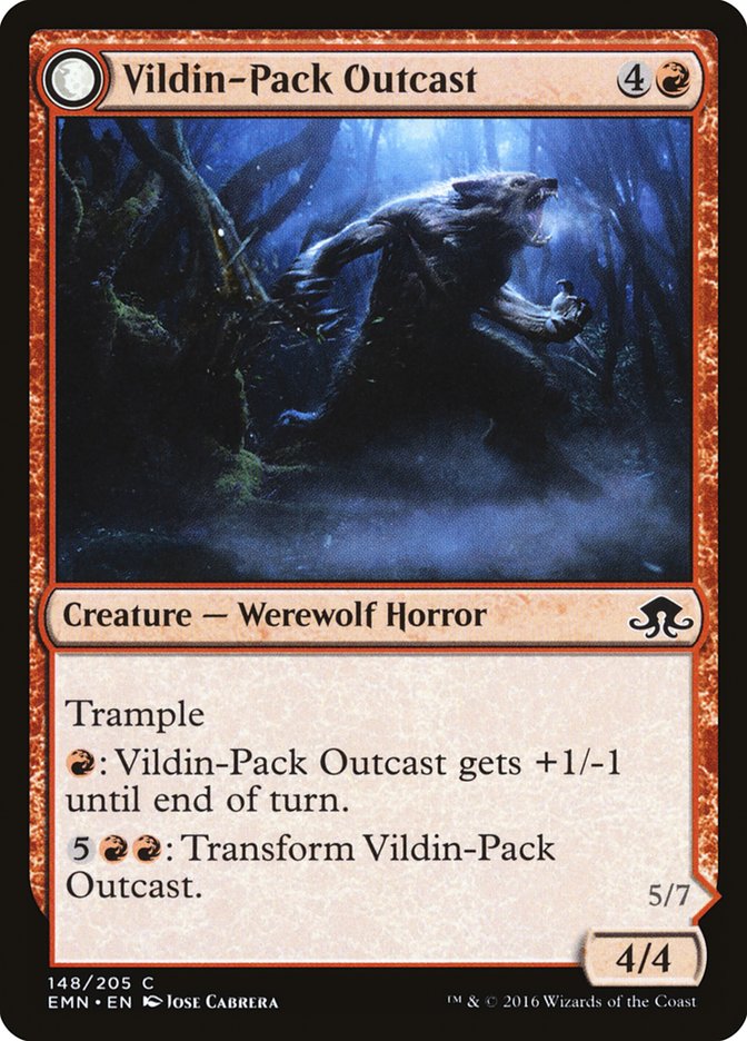 Vildin-Pack Outcast // Dronepack Kindred [Eldritch Moon] | Card Merchant Takapuna