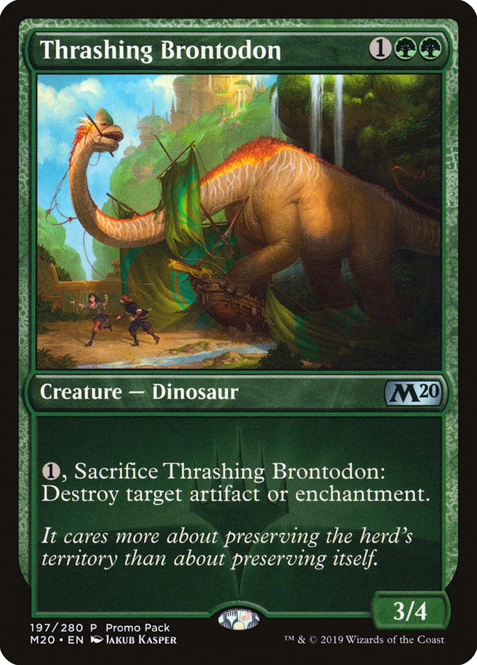 Thrashing Brontodon (Promo Pack) [Core Set 2020 Promos] | Card Merchant Takapuna