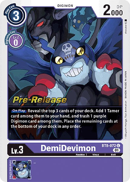 DemiDevimon [BT8-072] [New Awakening Pre-Release Cards] | Card Merchant Takapuna