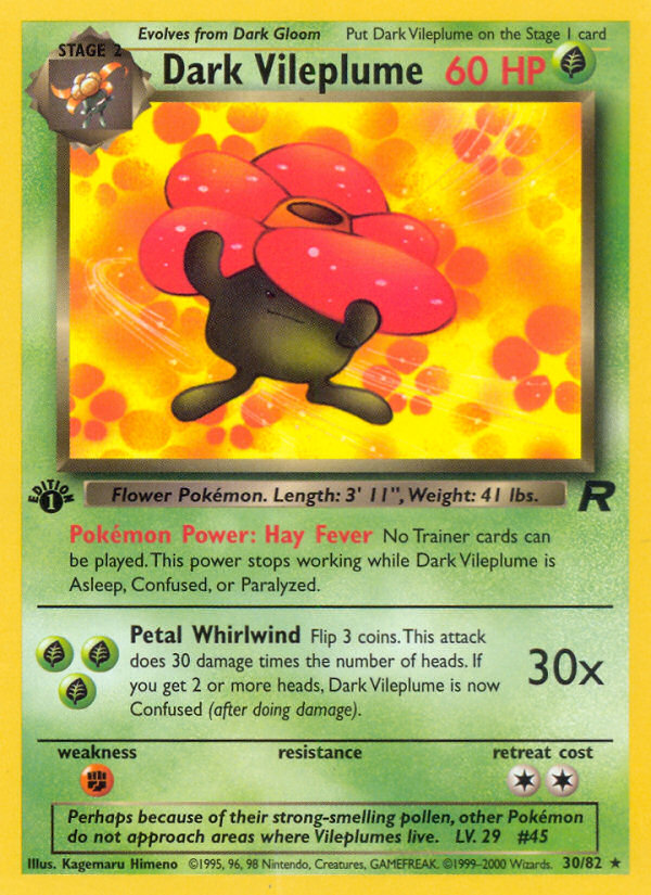 Dark Vileplume (30/82) [Team Rocket 1st Edition] | Card Merchant Takapuna