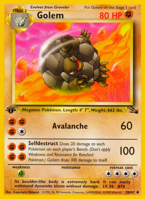 Golem (36/62) [Fossil 1st Edition] | Card Merchant Takapuna