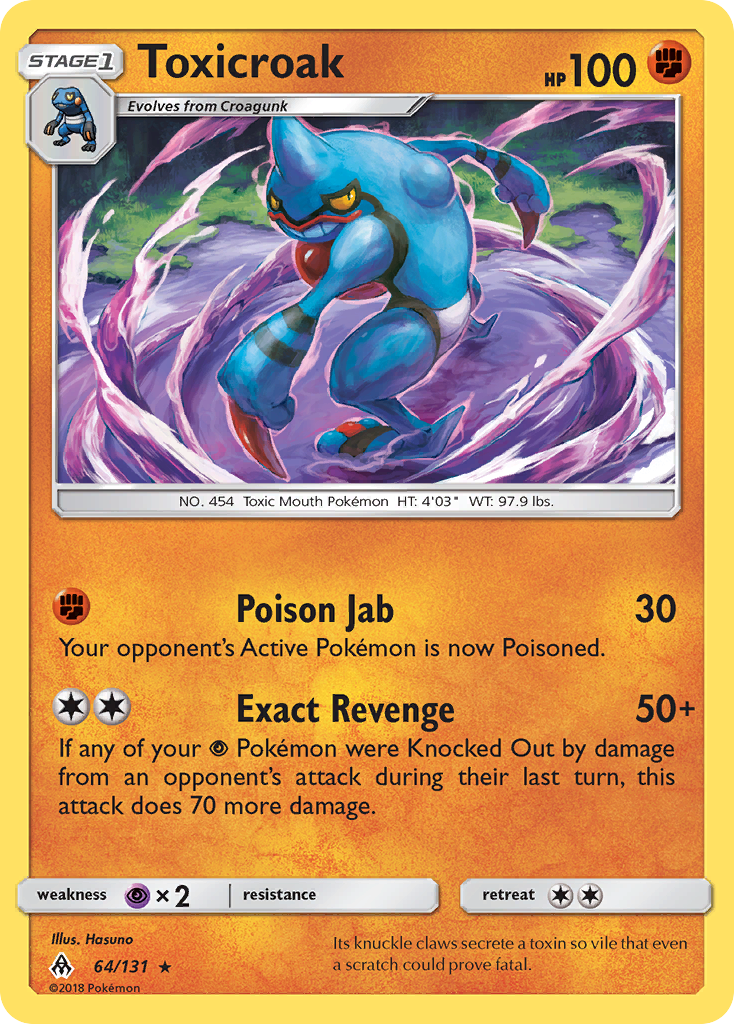 Toxicroak (64/131) [Sun & Moon: Forbidden Light] | Card Merchant Takapuna