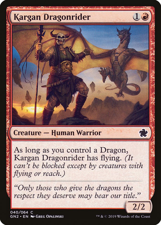 Kargan Dragonrider [Game Night 2019] | Card Merchant Takapuna