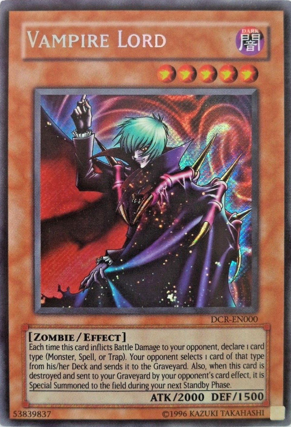 Vampire Lord [DCR-EN000] Secret Rare | Card Merchant Takapuna