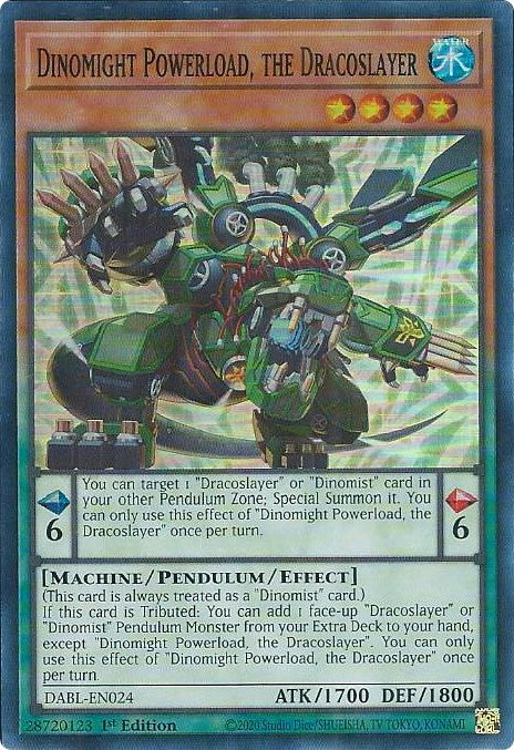 Dinomight Powerload, the Dracoslayer [DABL-EN024] Super Rare | Card Merchant Takapuna