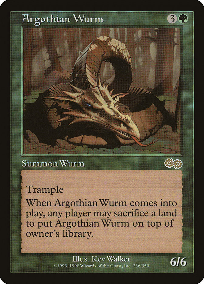 Argothian Wurm [Urza's Saga] | Card Merchant Takapuna