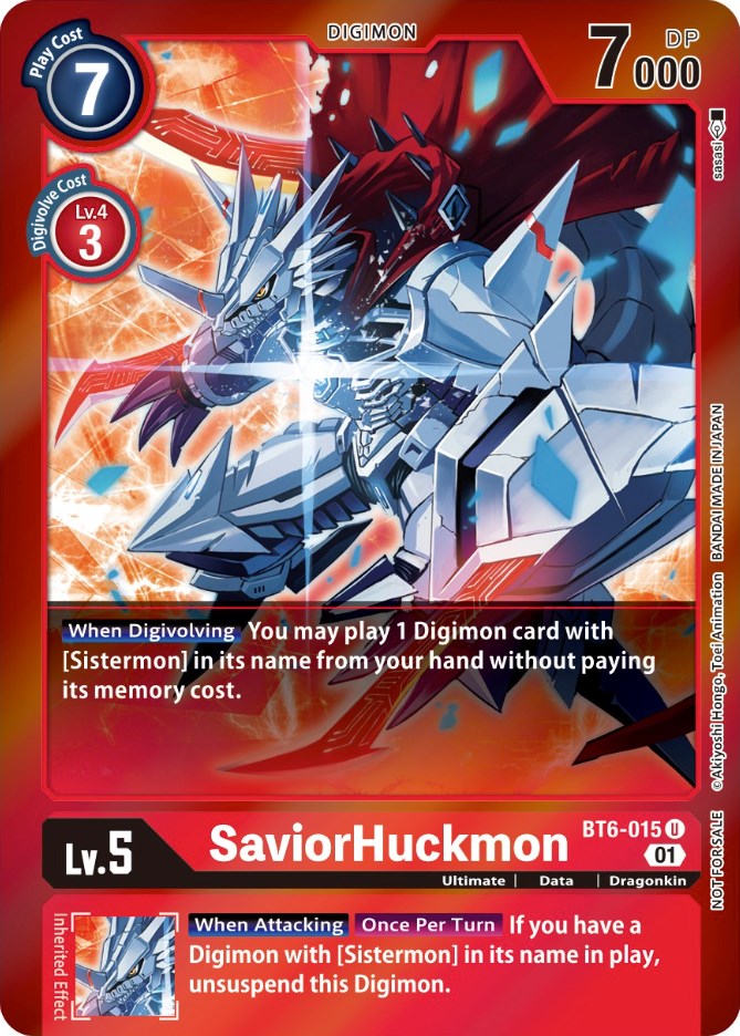 SaviorHuckmon [BT6-015] (Event Pack 3) [Double Diamond Promos] | Card Merchant Takapuna