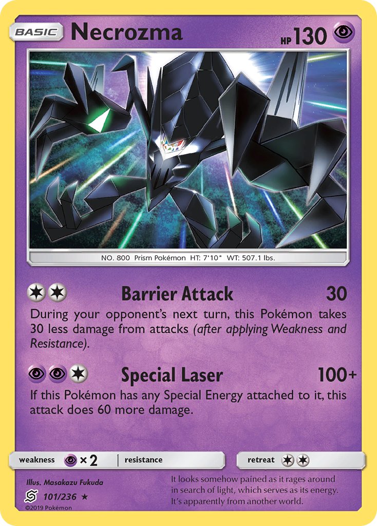 Necrozma (101/236) (Cracked Ice Holo) (Theme Deck Exclusive) [Sun & Moon: Unified Minds] | Card Merchant Takapuna