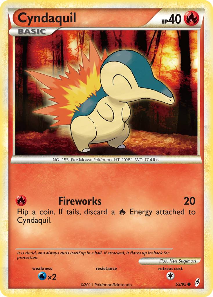 Cyndaquil (55/95) [HeartGold & SoulSilver: Call of Legends] | Card Merchant Takapuna