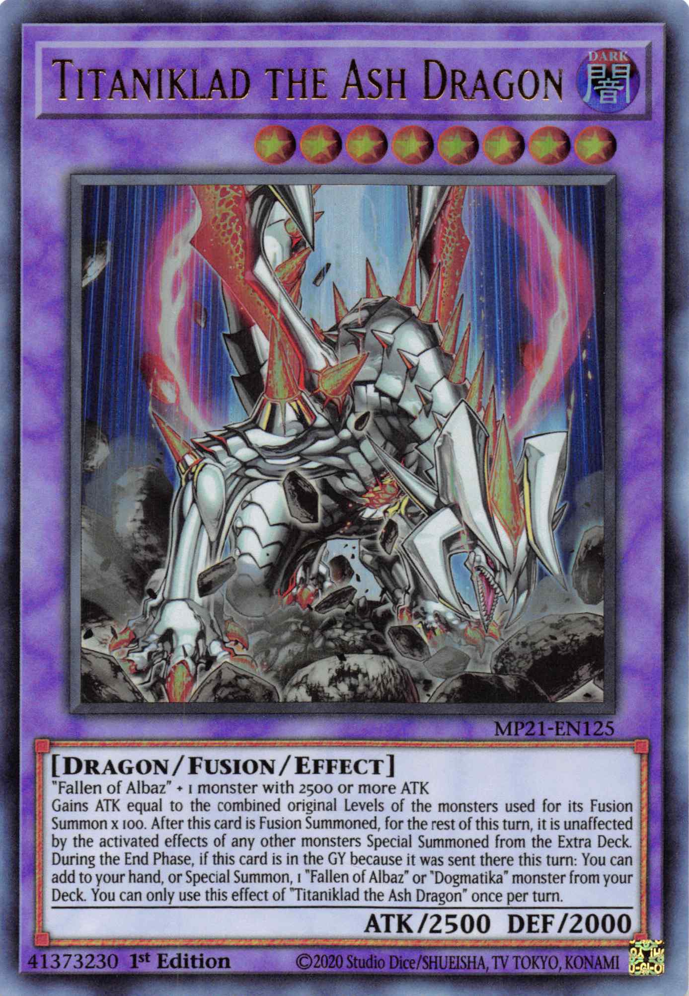 Titaniklad the Ash Dragon [MP21-EN125] Ultra Rare | Card Merchant Takapuna