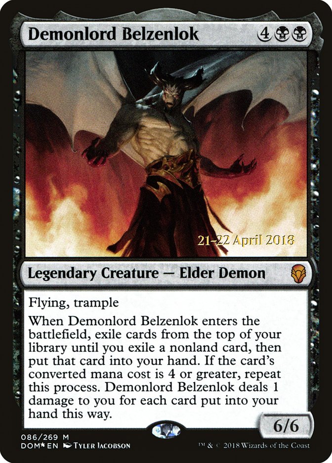 Demonlord Belzenlok [Dominaria Prerelease Promos] | Card Merchant Takapuna