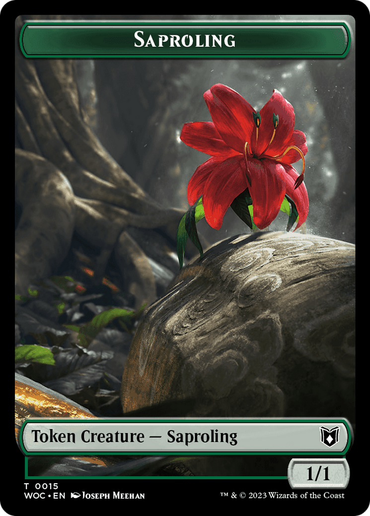 Faerie // Saproling Double-Sided Token [Wilds of Eldraine Commander Tokens] | Card Merchant Takapuna