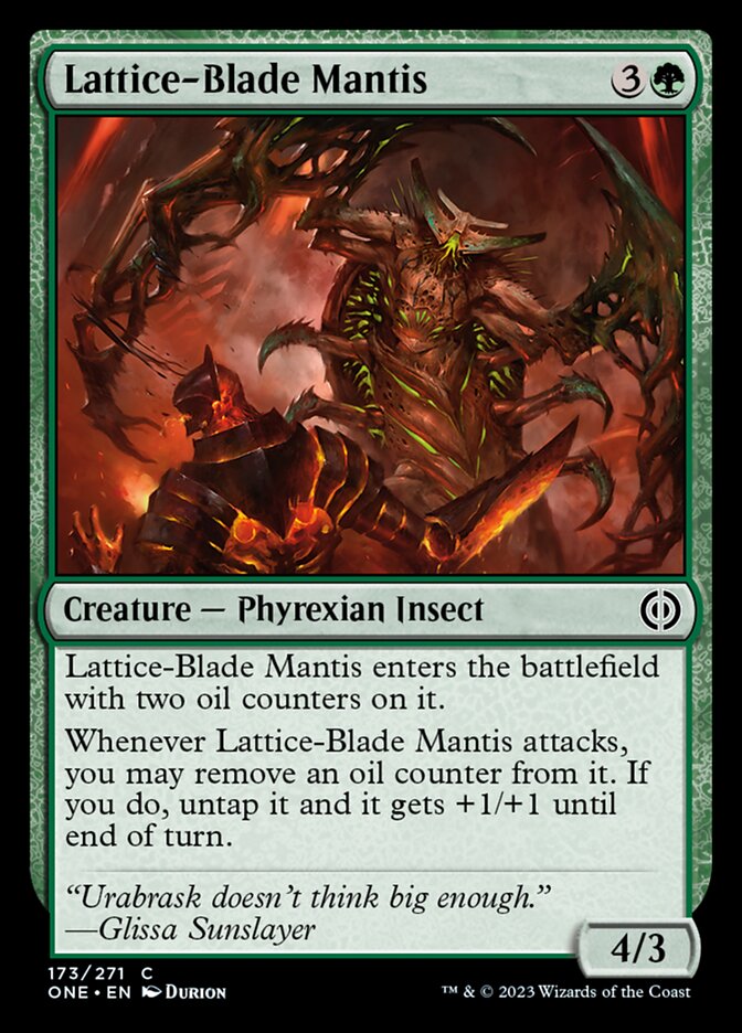 Lattice-Blade Mantis [Phyrexia: All Will Be One] | Card Merchant Takapuna