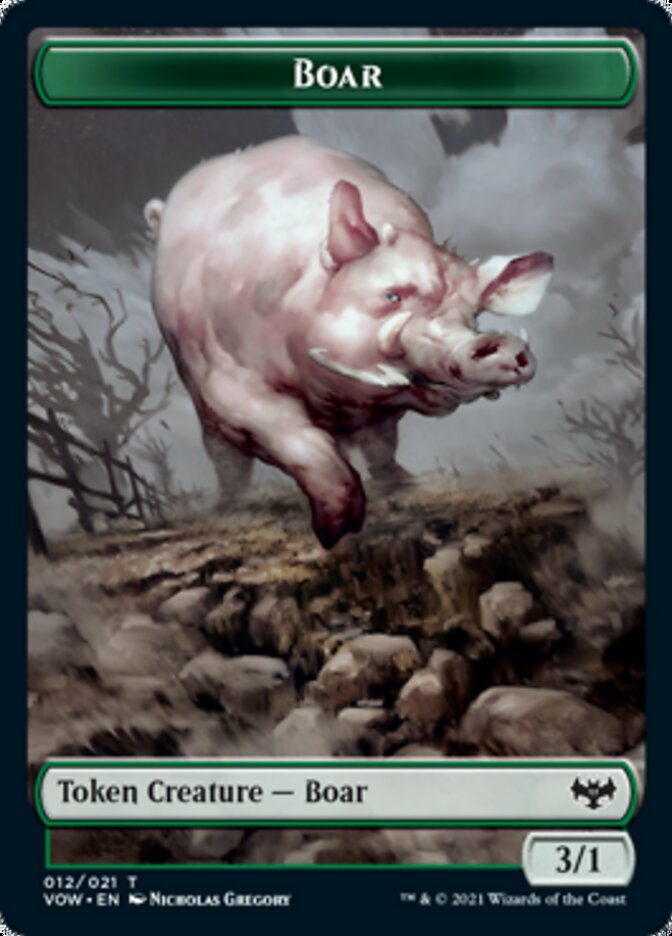 Blood // Boar Double-Sided Token [Innistrad: Crimson Vow Tokens] | Card Merchant Takapuna