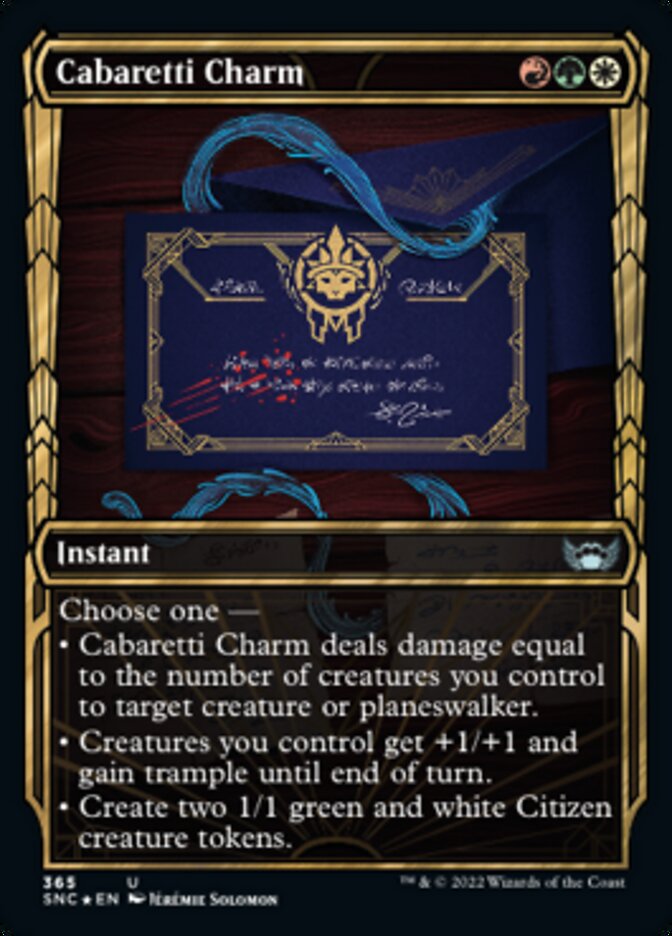 Cabaretti Charm (Showcase Golden Age Gilded Foil) [Streets of New Capenna] | Card Merchant Takapuna