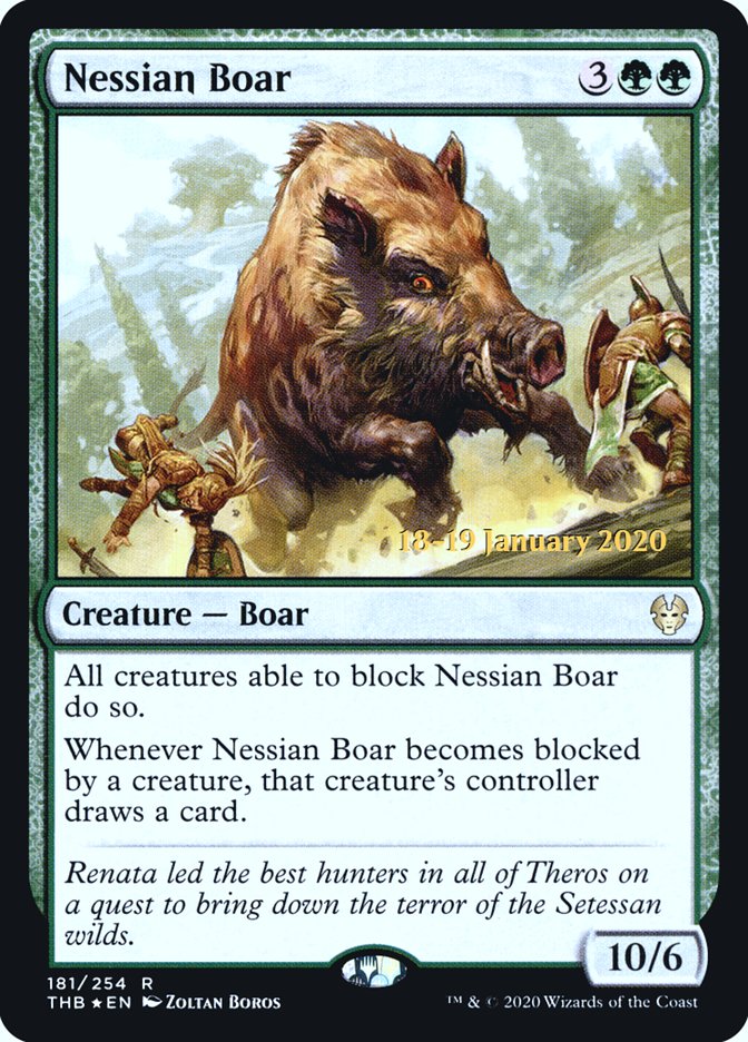 Nessian Boar [Theros Beyond Death Prerelease Promos] | Card Merchant Takapuna
