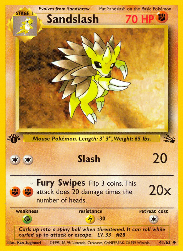 Sandslash (41/62) [Fossil 1st Edition] | Card Merchant Takapuna