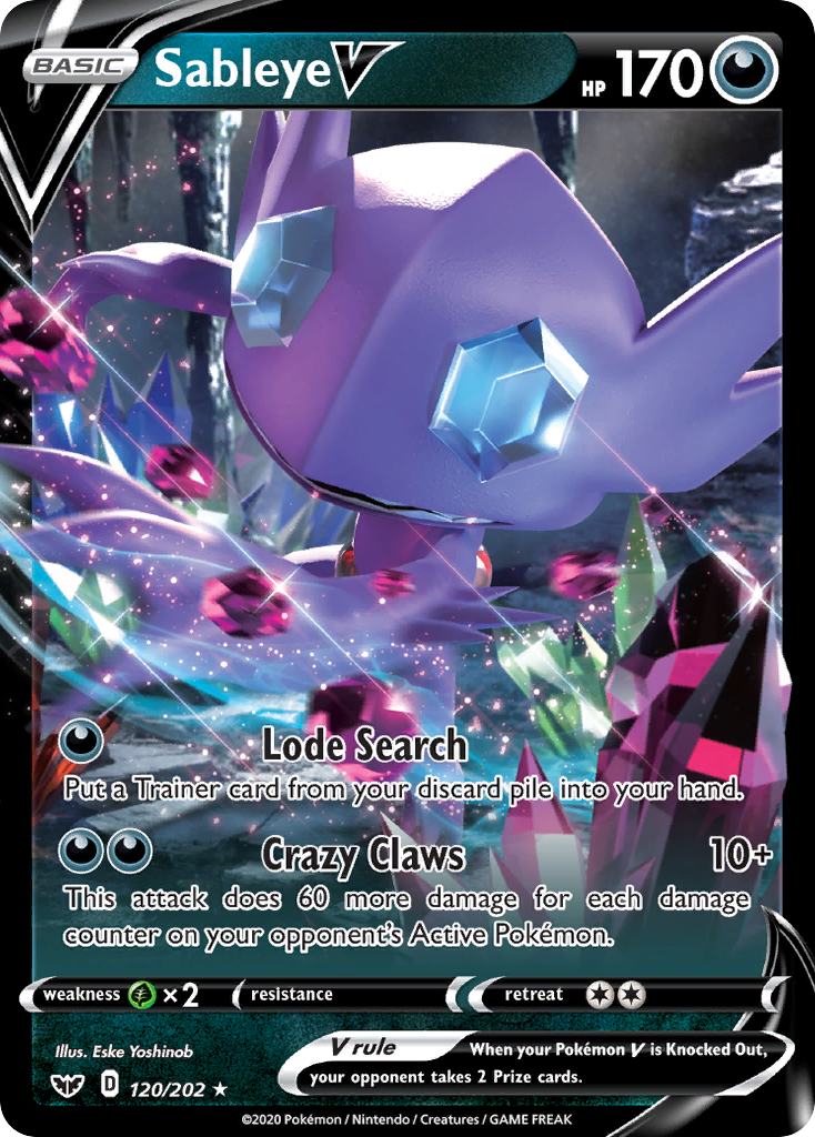 Sableye V (120/202) [Sword & Shield: Base Set] | Card Merchant Takapuna