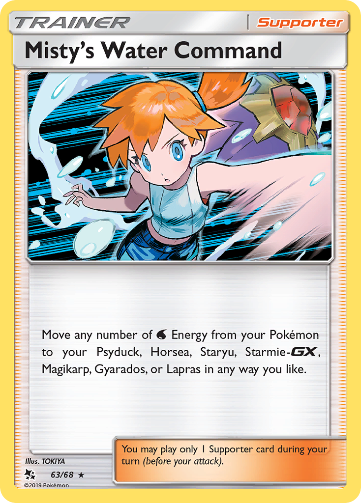 Misty's Water Command (63/68) [Sun & Moon: Hidden Fates] | Card Merchant Takapuna