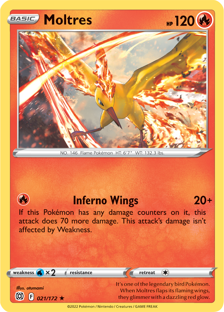 Moltres (021/172) (Theme Deck Exclusive) [Sword & Shield: Brilliant Stars] | Card Merchant Takapuna