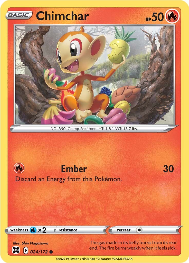 Chimchar (024/172) [Sword & Shield: Brilliant Stars] | Card Merchant Takapuna