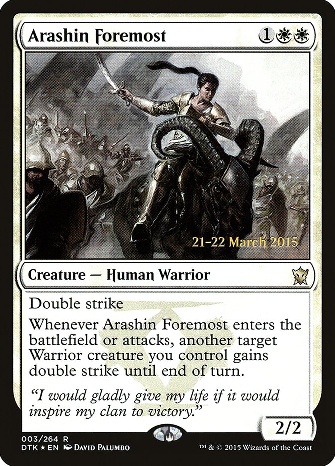 Arashin Foremost [Dragons of Tarkir Prerelease Promos] | Card Merchant Takapuna