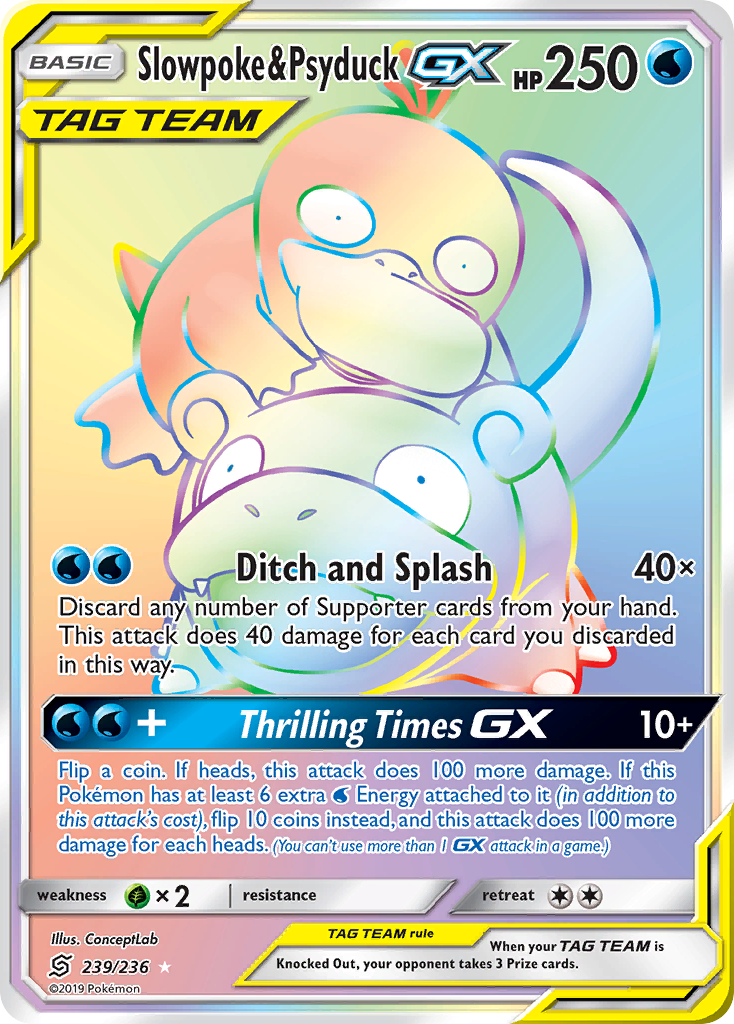 Slowpoke & Psyduck GX (239/236) [Sun & Moon: Unified Minds] | Card Merchant Takapuna