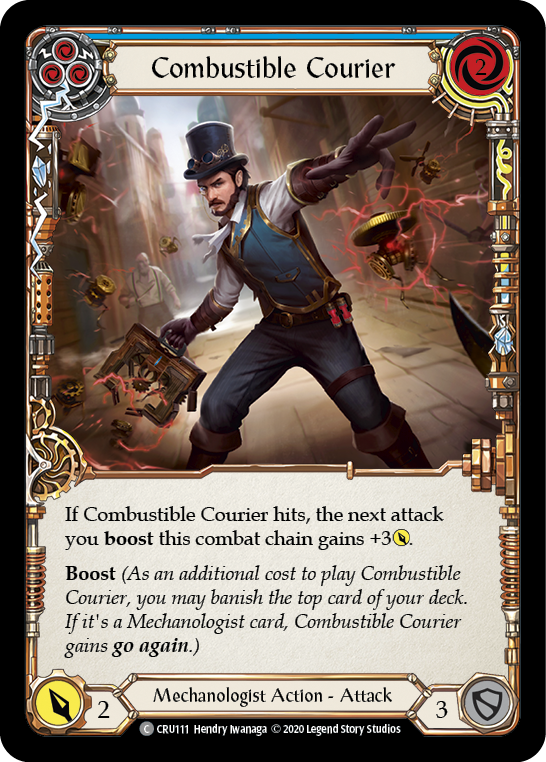 Combustible Courier (Blue) [CRU111] (Crucible of War)  1st Edition Normal | Card Merchant Takapuna