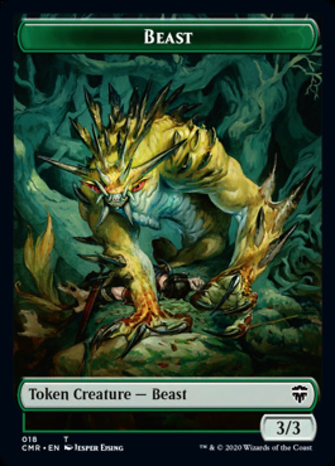 Beast (18) // Beast (19) Double-Sided Token [Commander Legends Tokens] | Card Merchant Takapuna