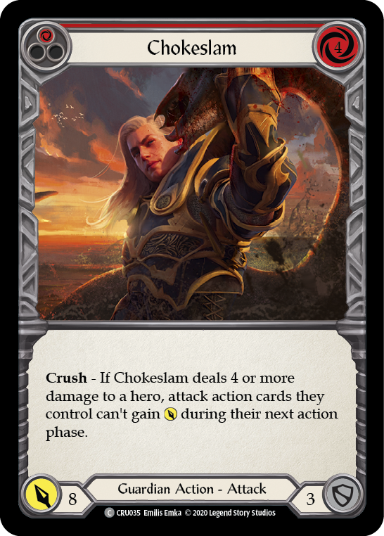 Chokeslam (Red) [CRU035] (Crucible of War)  1st Edition Rainbow Foil | Card Merchant Takapuna