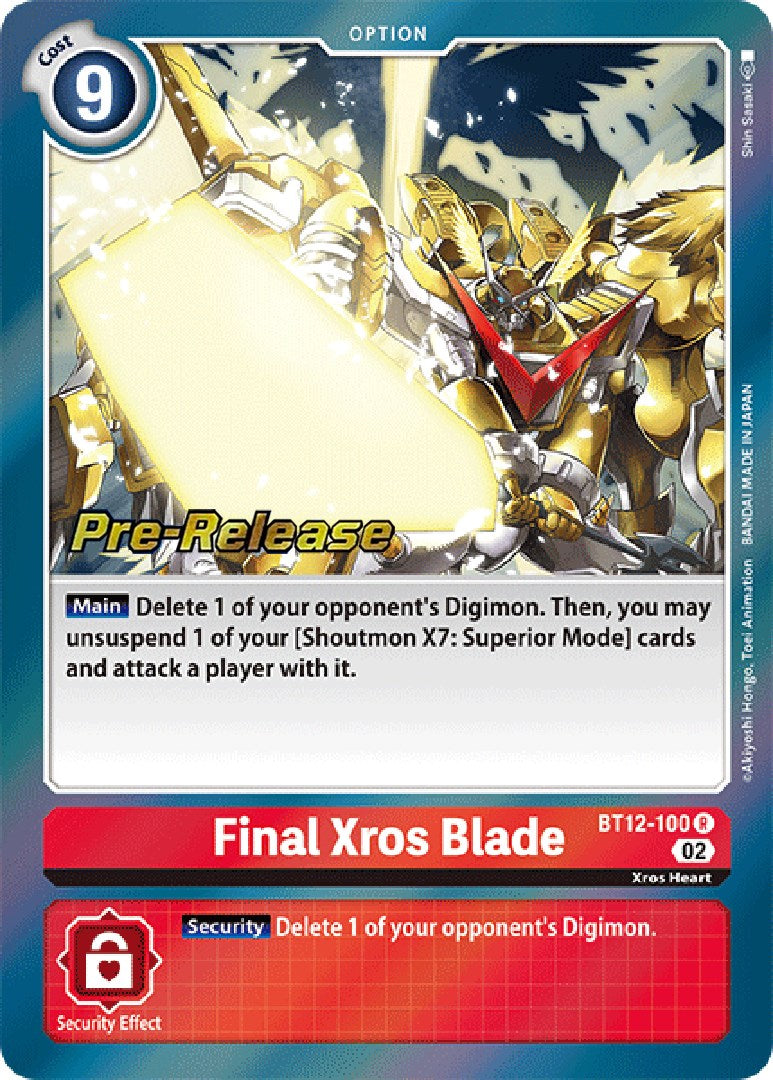 Final Xros Blade [BT12-100] [Across Time Pre-Release Cards] | Card Merchant Takapuna