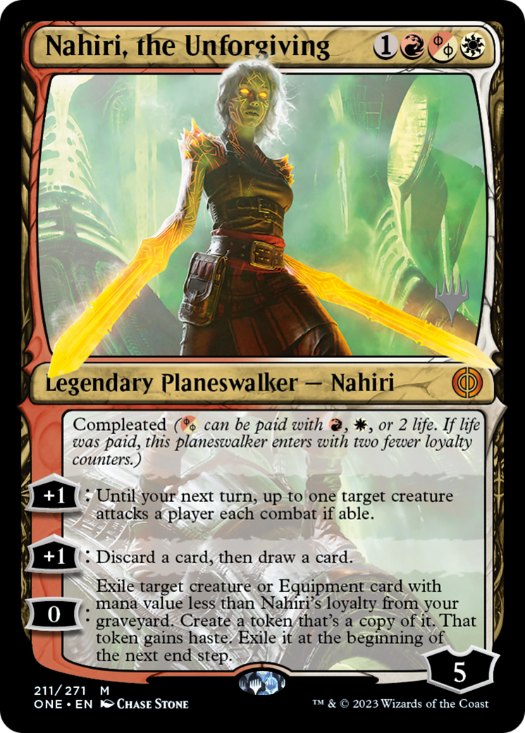 Nahiri, the Unforgiving (Promo Pack) [Phyrexia: All Will Be One Promos] | Card Merchant Takapuna