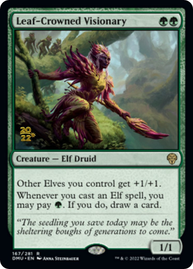 Leaf-Crowned Visionary [Dominaria United Prerelease Promos] | Card Merchant Takapuna