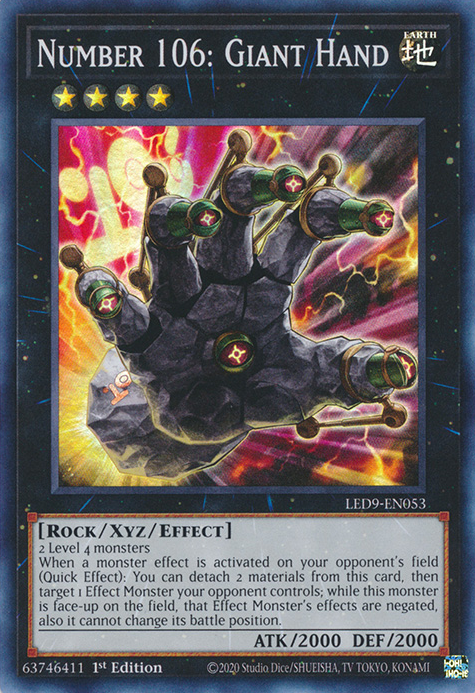 Number 106: Giant Hand [LED9-EN053] Super Rare | Card Merchant Takapuna