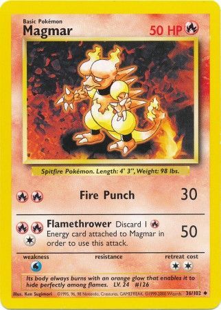 Magmar (36/102) [Base Set Unlimited] | Card Merchant Takapuna