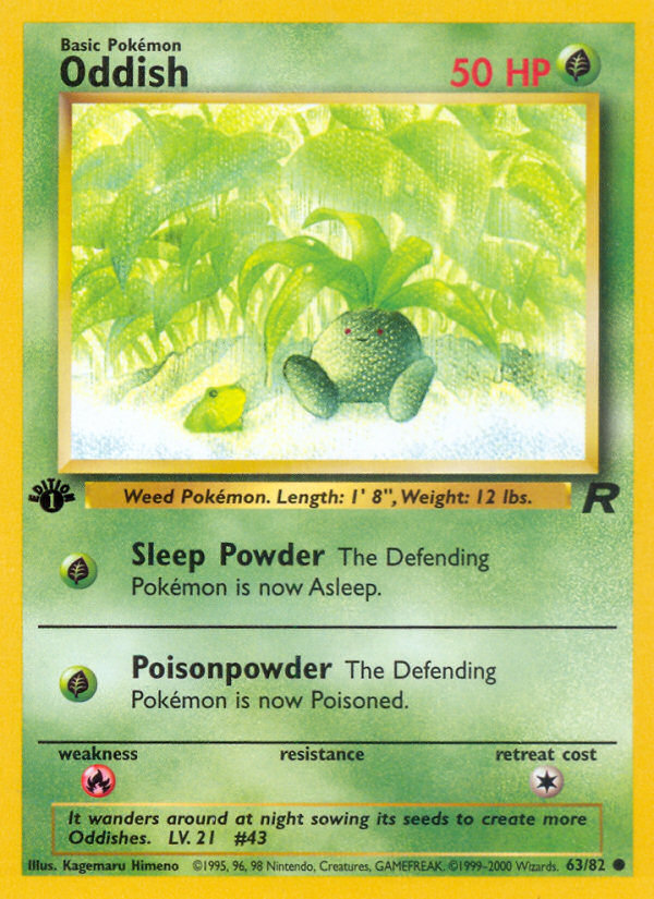 Oddish (63/82) [Team Rocket 1st Edition] | Card Merchant Takapuna